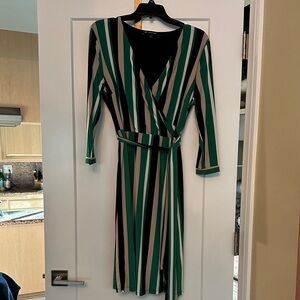 INC International Concepts Green and Black Striped Dress
